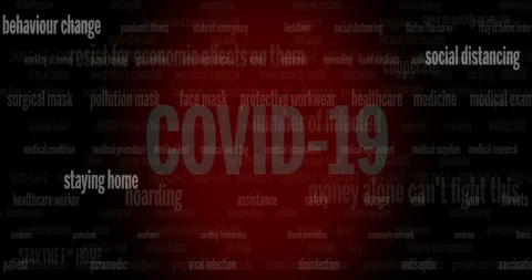 Text and phrases moving video coronavirus topic related Stock Footage 128340795