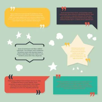 Text and quotes boxes. Design frame elements texting review information with Illustrazione stock