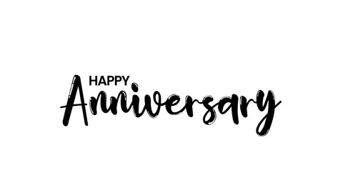 Text animated handwriting says happy anniversary Stock Footage 313763537
