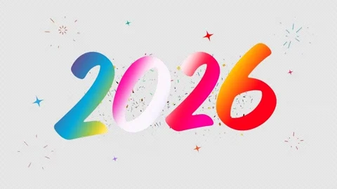 Text Animation 2026 Typography Gradient Number Stock Footage 323241095