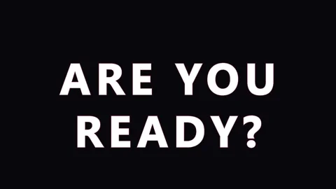 Text animation ARE YOU READY question mark in different colors on black bac.. Vidéo 343415846