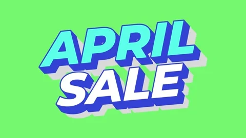 Text animation. Bold 3d typographic banner reading april sale in blue and w.. Stock Footage 331973651