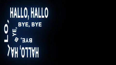 Text animation displaying greeting and farewell words on black background 스톡 동영상 336456041