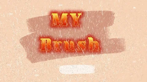Text animation displaying my brush title on textured background with graphic Stock Footage 345128710