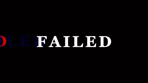 Text animation of failure concept with glitch effect over black background Stock Footage 344289046