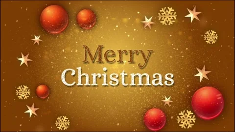 Text Animation Featuring Festive Merry Christmas Greeting with Gold and Red.. Stock Footage 302868307