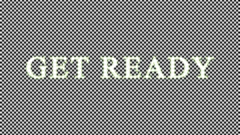 Text animation GET READY in sequential panels during a subtle light shift o.. Stock Footage 345620831