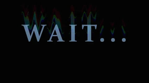 Text animation with glitch effect during waiting period creating suspense a.. Video stock 343408823