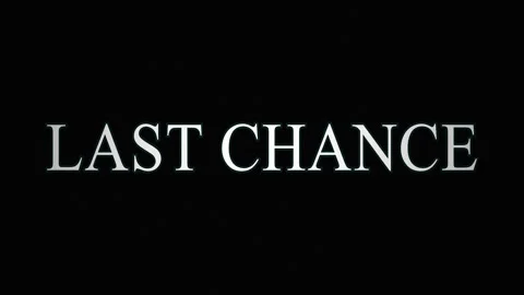 Text animation with glowing neon effect spelling out last chance during a d.. Stock Footage 344035313
