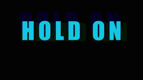 Text animation HOLD ON in blue with glitch effect during digital display ag.. Video stock 343408736