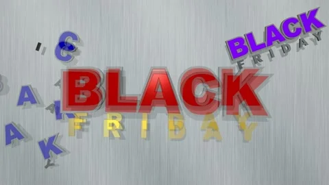 Text Animation with Impact Effect Black Friday 库存影片 131247287