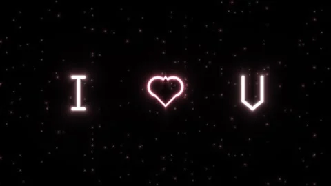 Text animation of love message against a starry background Stock Footage 339326622