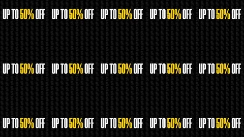 Text Animation With Message Up To 50 Percent Off 8K Stock Footage 119372924