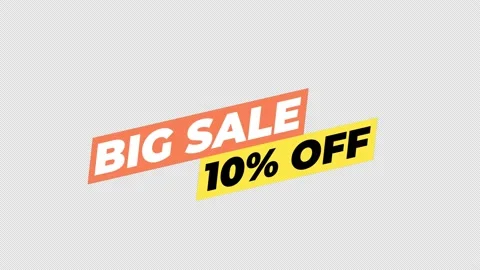 Text animation motion graphics of "Big Sale 10% Off", perfect for banner busi Stock Footage 171165629