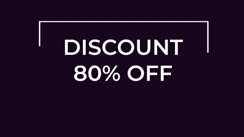 Text animation showing discount 80 off with animations on dark background motion Stock Footage 292019232