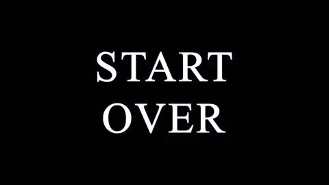 Text animation START OVER with glitch effect and pulsing lights during dark.. Stock Footage 345620837