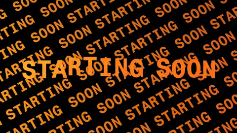 Text animation starting soon with background and text seamless loop. Vidéo 255579816