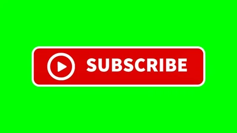 Text animation subscribe button video channel isolated on green background .. Stock Footage 253447138