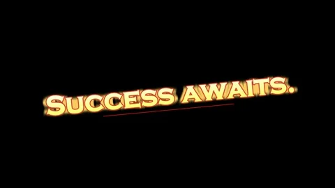 Text animation of success awaits with glowing neon effect on black background Vídeos de archivo 345128312