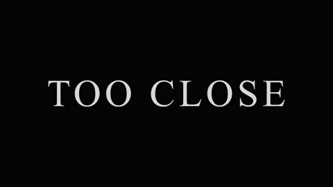 Text animation TOO CLOSE digital barcode effect in dark futuristic setting Stock Footage 344286174
