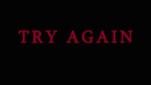 Text animation TRY AGAIN with cinematic motion in dark background during mo.. Stock Footage 343480232