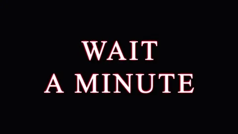Text animation of 'WAIT A MINUTE' appearing with red underline during a pau.. Video stock 344032285