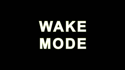 Text animation for wake mode concept with glitch effect during digital tran.. Stock Footage 344036853