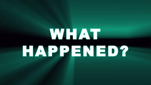 Text animation WHAT HAPPENED question mark dynamic motion on black backgrou.. Stock Footage 344032297