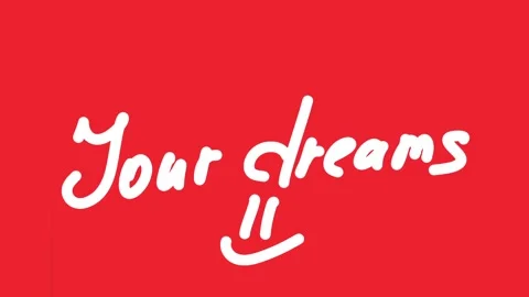Text animation Your dreams on a red background Video stock 291885389