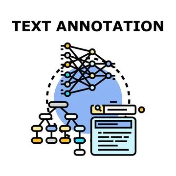 Text annotation process for artificial intelligence and data labeling 스톡 일러스트
