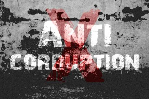 Text for Anti Corruption on grunge background Stock Illustration
