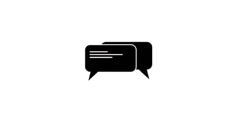 Text appearing inside black speech bubble during digital conversation Stock Footage 340151809