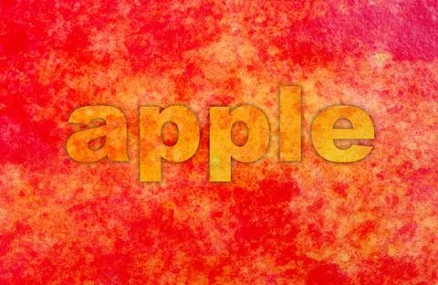 Text apple on the background Stock Illustration