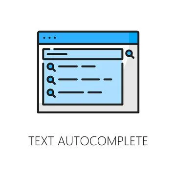 Text autocomplete, search engine result page icon Stock Illustration