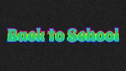 Text BACK TO SCHOOL with Cute Rounded Font Colorful Rainbow Border and Black Video stock 309124887