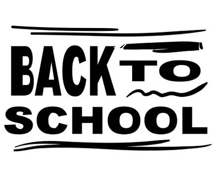 Text  back to school with doodle line and pen Stock Illustration