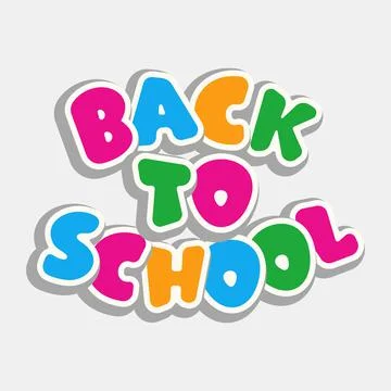 Text Back to School on gray background.  Stock Illustration