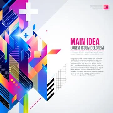 Text background with abstract geometric element and glowing lights. Corporate イラスト素材