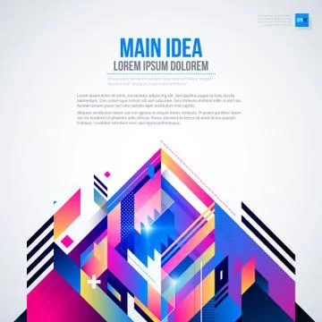 Text background with abstract geometric element and glowing lights. Corporate Stock Illustration