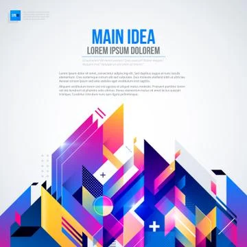 Text background with abstract geometric element and glowing lights. Corporate Illustrazione stock