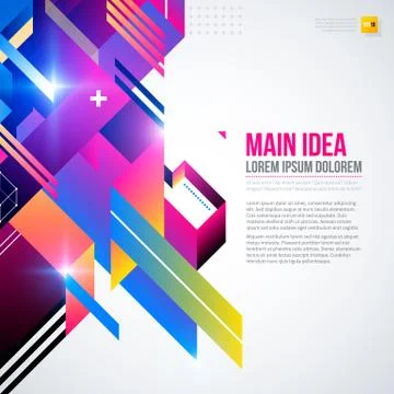 Text background with abstract geometric element and glowing lights. Corporate Stock Illustration