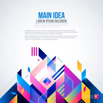 Text background with abstract geometric element and glowing lights. Corporate Stock Illustration