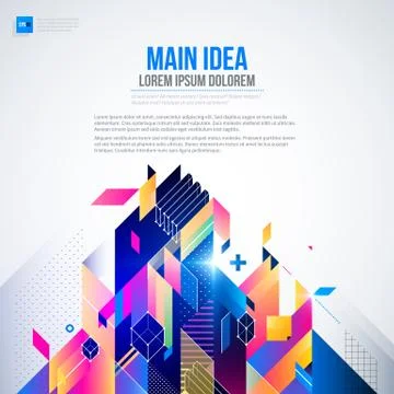 Text background with abstract geometric element and glowing lights. Corporate Illustrazione stock