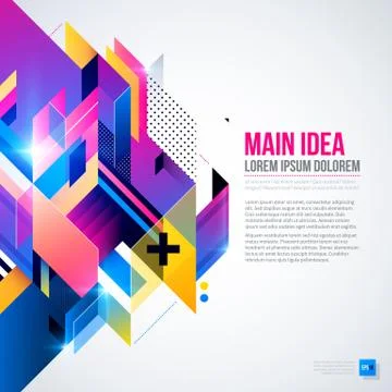 Text background with abstract geometric element and glowing lights. Corporate Illustrazione stock