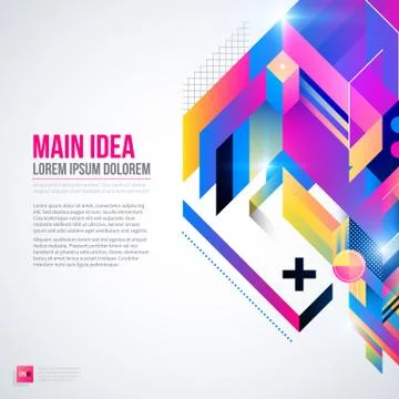 Text background with abstract geometric element and glowing lights. Corporate Illustrazione stock