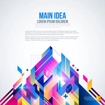 Text background with abstract geometric element and glowing lights. Corporate Stock Illustration