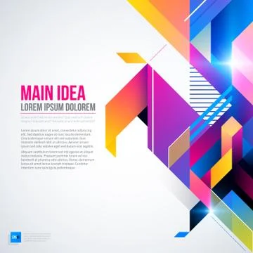 Text background with abstract geometric element and glowing lights. Corporate Illustrazione stock