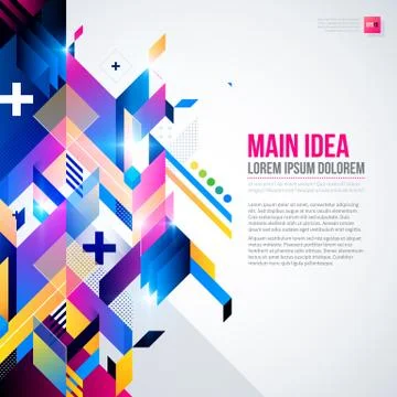 Text background with abstract geometric element and glowing lights. Corporate Stockillustratie