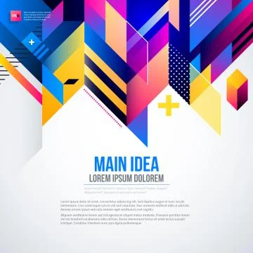 Text background with abstract geometric element and glowing lights. Corporate Illustrazione stock