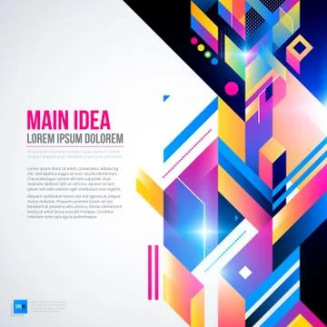 Text background with abstract geometric element and glowing lights. Corporate Stock Illustration